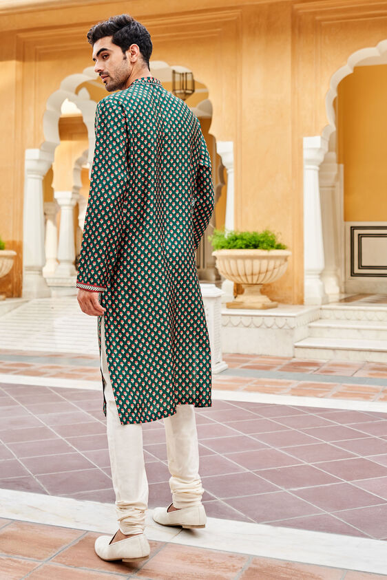Samar Kurta - Emerald Green, Emerald Green, image 3